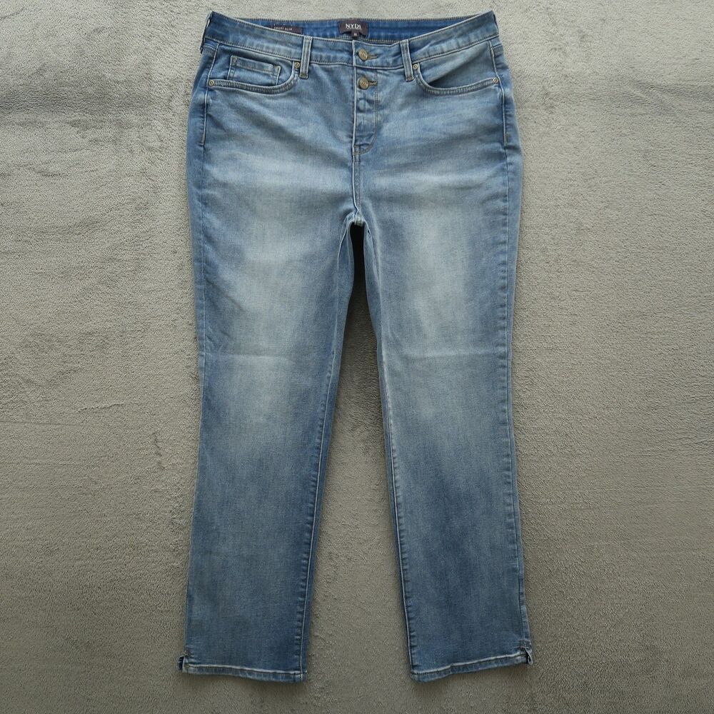 NYDJ Women's Size 10 Blue High-Rise Sheri Slim Straight Denim 26.5" Inseam